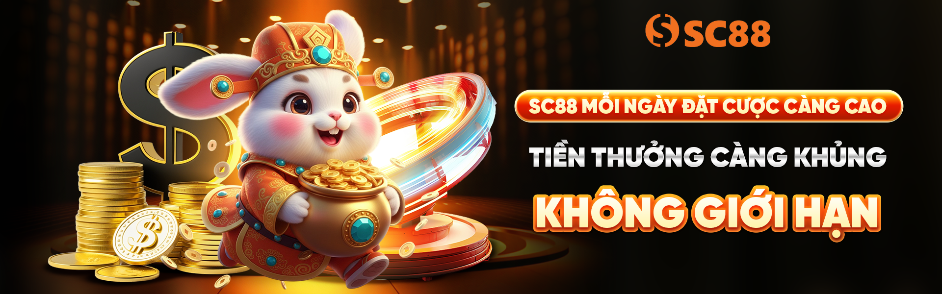 Banner 3: SC88 Mỗi ngày đặt cược càng cao, tiền thưởng càng khủng, không giới hạn